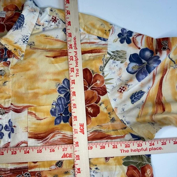 VTG Angelica Floral Hawaiian Shirt USA Tropical‎ Aloha Print Button Collar XL